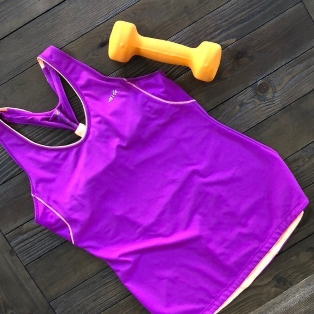 Avia purple w/orange trim workout tank SZ M